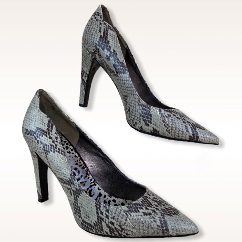 Sam Edelman "Sadi" Snakeskin Pointy Toe Pumps
